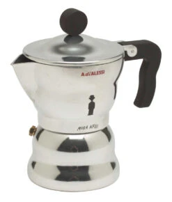 Alessi Moka Mokapot 3-kops Aluminium Glans