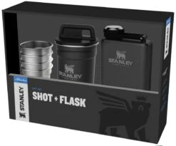 Stanley Adventure Shotglazen En Heupflacon Set Rvs Mat Zwart 6-delig