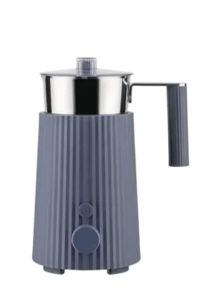 Alessi Plissé Elektrische Melkopschuimer 350 Ml Rvs Grijs