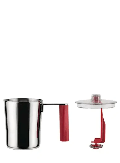 Alessi Plissé Elektrische Melkopschuimer 350 Ml Rvs Rood 2 Alessi Plissé Elektrische Melkopschuimer 350 Ml Rvs Rood - Afbeelding 2