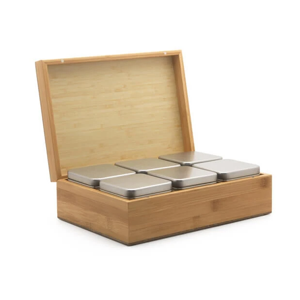 Bredemeijer Theedoos Met 6 Blikjes Bamboe 1 Bredemeijer Theedoos Met 6 Blikjes Bamboe