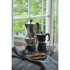 Forever Prestige Noblesse Mokapot 6-kops Aluminium Zwart -Koffie Thee Winkel forever mokapot 1 12