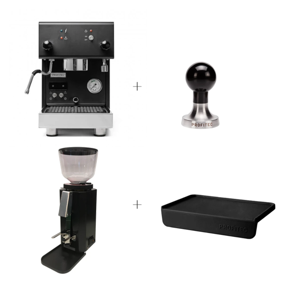 Profitec Pro 300 Espressomachine Mat Zwart Met Bonenmolen, Tampermat En Tamper 1 Profitec Pro 300 Espressomachine Mat Zwart Met Bonenmolen, Tampermat En Tamper