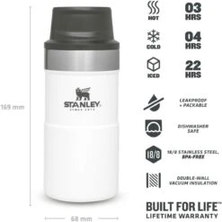 Stanley The Trigger-Action Travel Mug 250 Ml Polar 5 Stanley The Trigger-Action Travel Mug 250 Ml Polar -Koffie Thee Winkel stanley pmi classic trigger action thermosbeker 250 ml polar eigenschappen